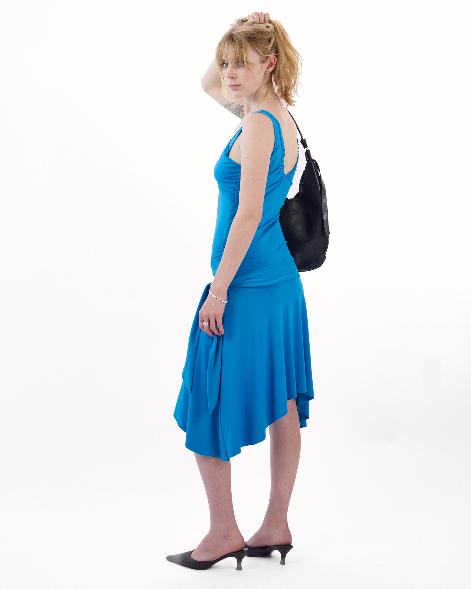 Tie Drop Waist Jersey Dress - Malibu