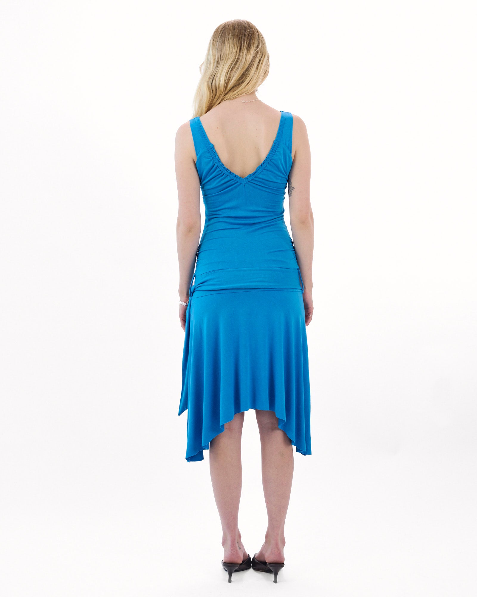 Tie Drop Waist Jersey Dress - Malibu