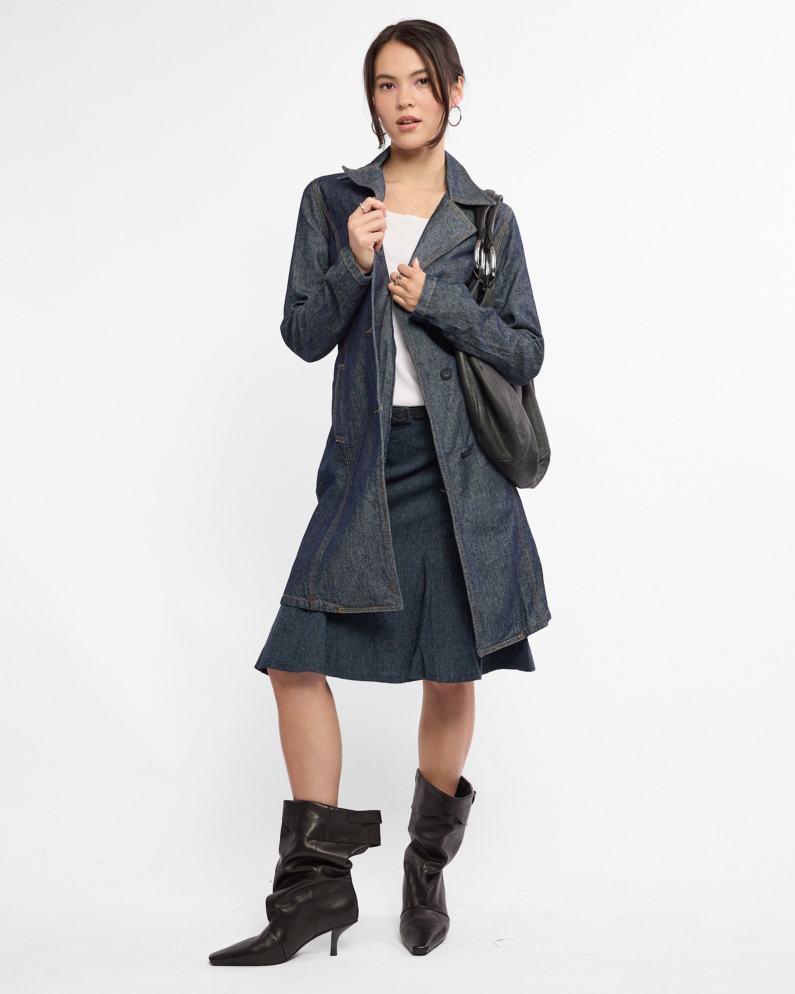 Belted Denim Trench Coat