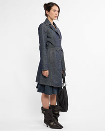 Belted Denim Trench Coat