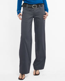 Pinstripe Wide Leg Stretch Trousers