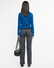 Lambswool Angora Wrap Top - Cerulean
