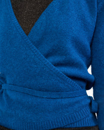 Lambswool Angora Wrap Top - Cerulean