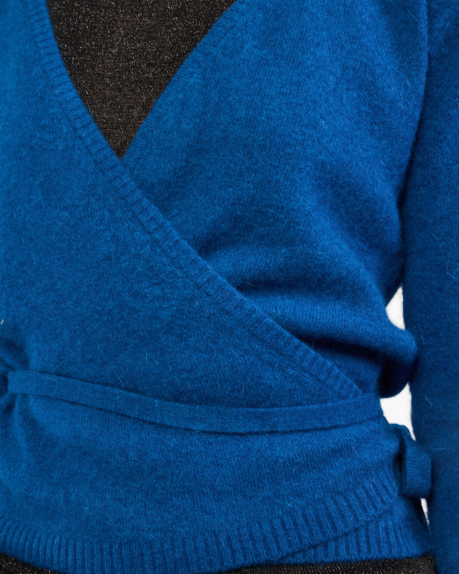 Lambswool Angora Wrap Top - Cerulean