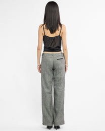 Herringbone Belted Wool Trousers