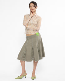 Sheer Lace Blouse - Beige