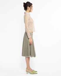 Sheer Lace Blouse - Beige