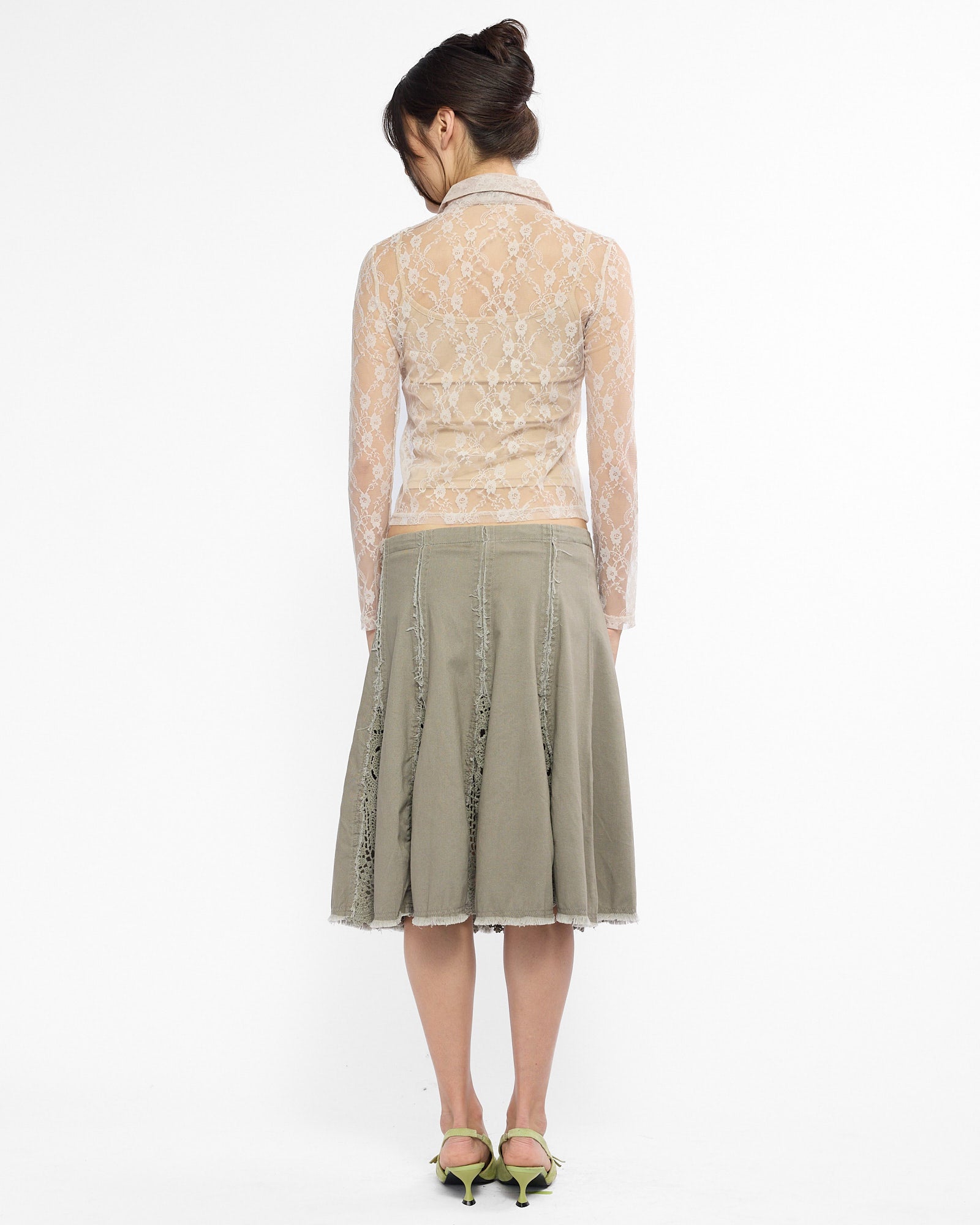 Sheer Lace Blouse - Beige