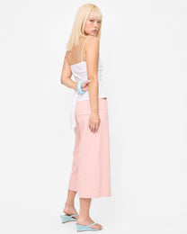 Stretch Cotton Tie Back Cami - White