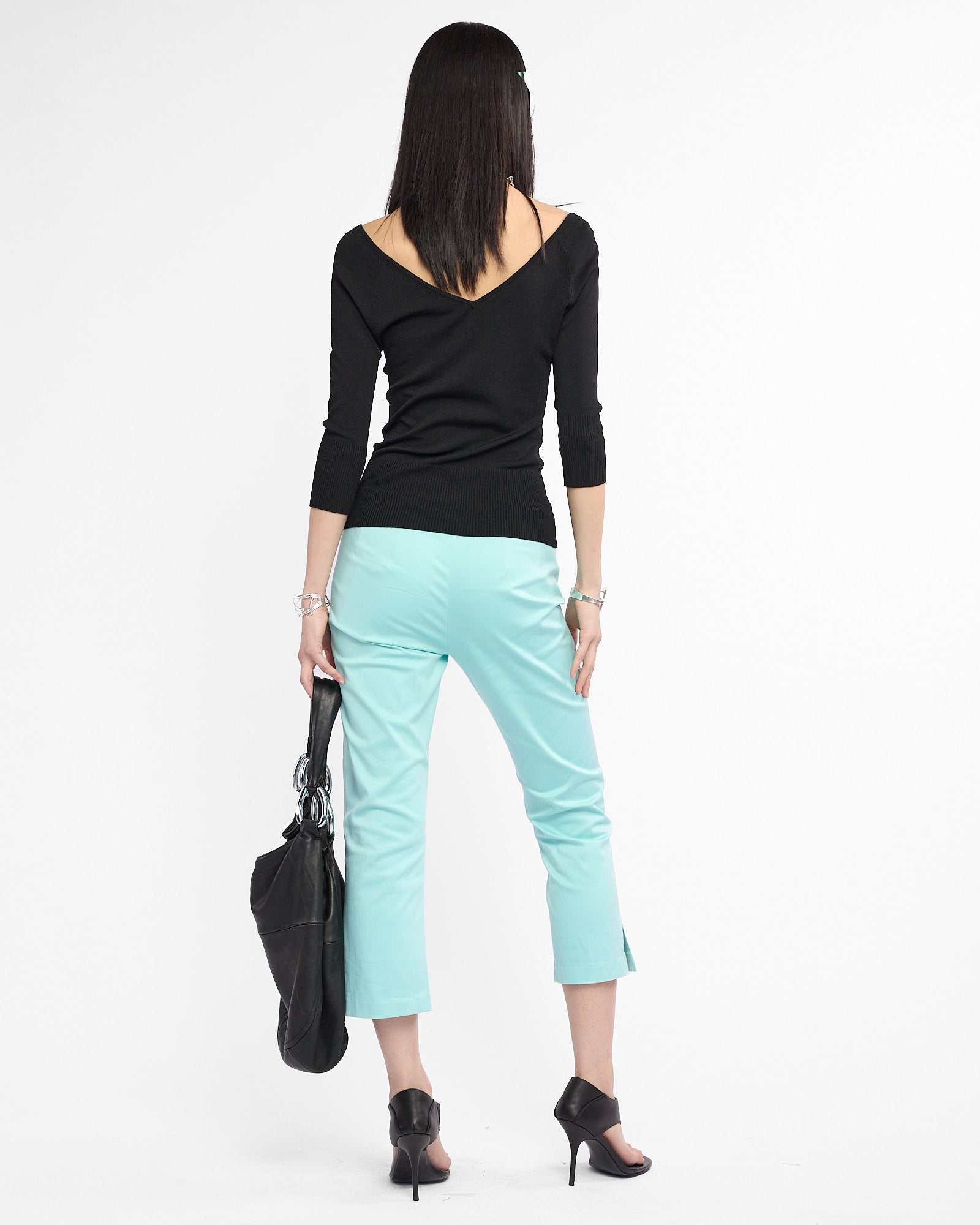 Deep V Rayon Knit Top