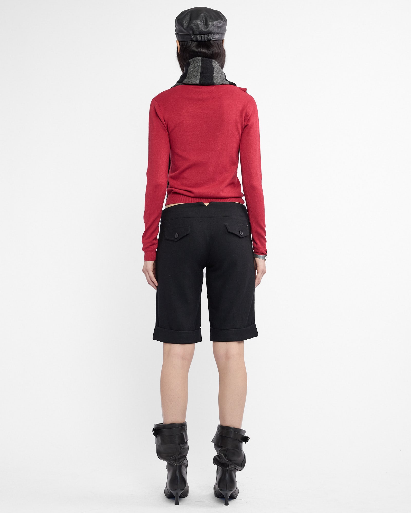 Buckled Rayon Knit Sweater