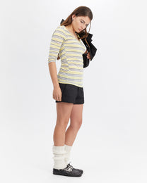 Jersey Stripe V-Neck