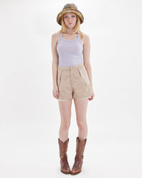 High-Waisted Lace Trim Shorts