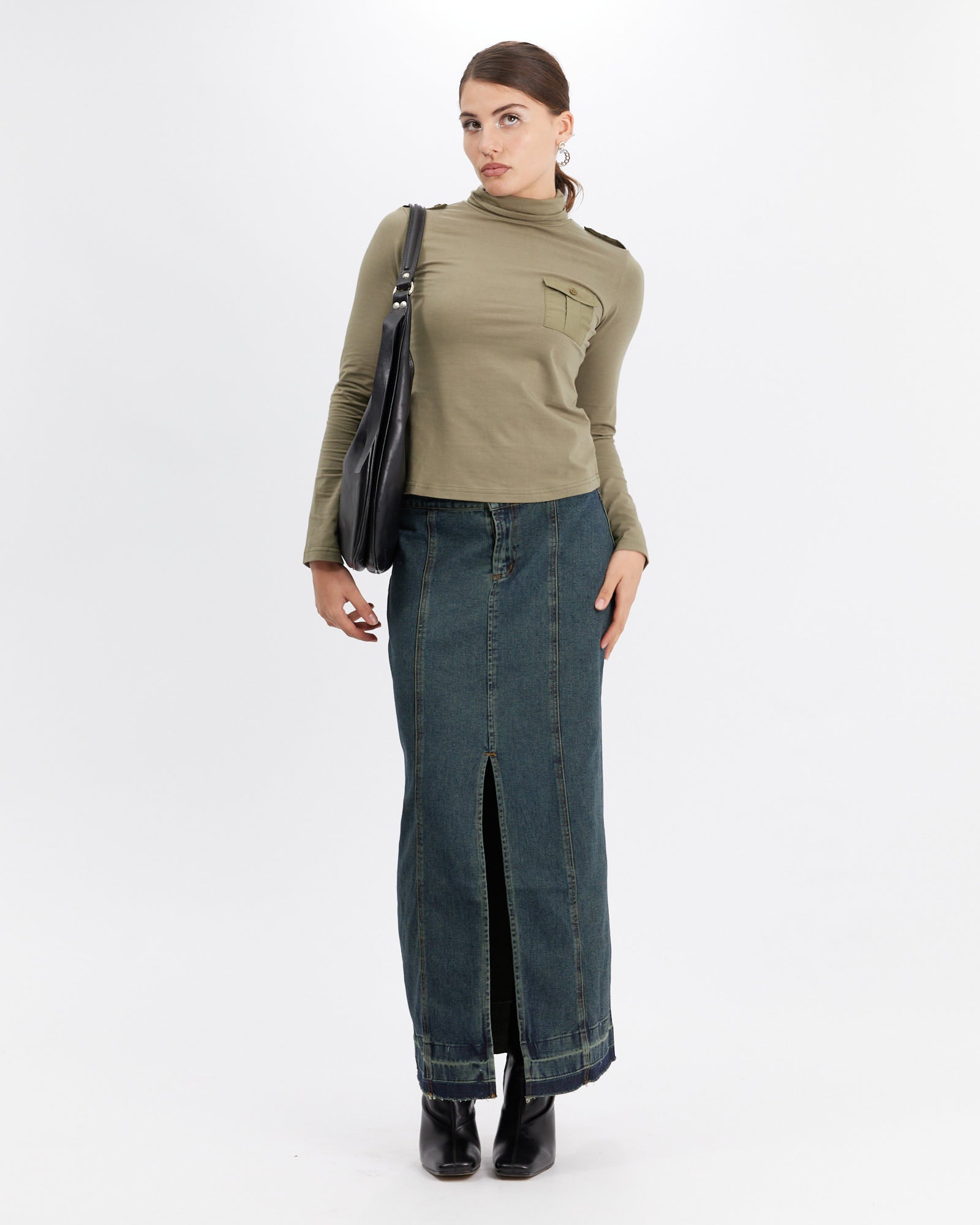 Denim Maxi Skirt
