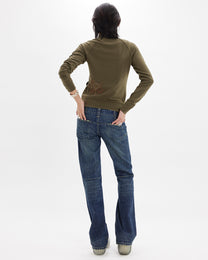 Embroidered Zip Up Jacket - Khaki