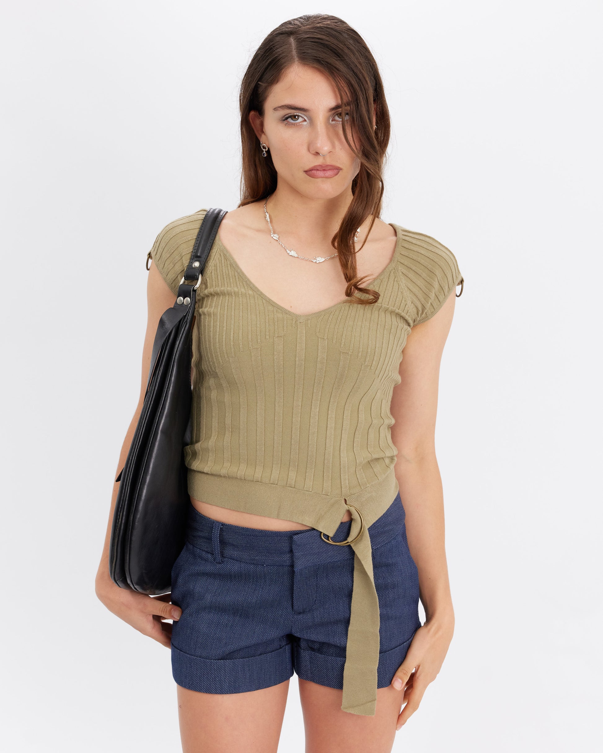 Military Cap Sleeve Knit