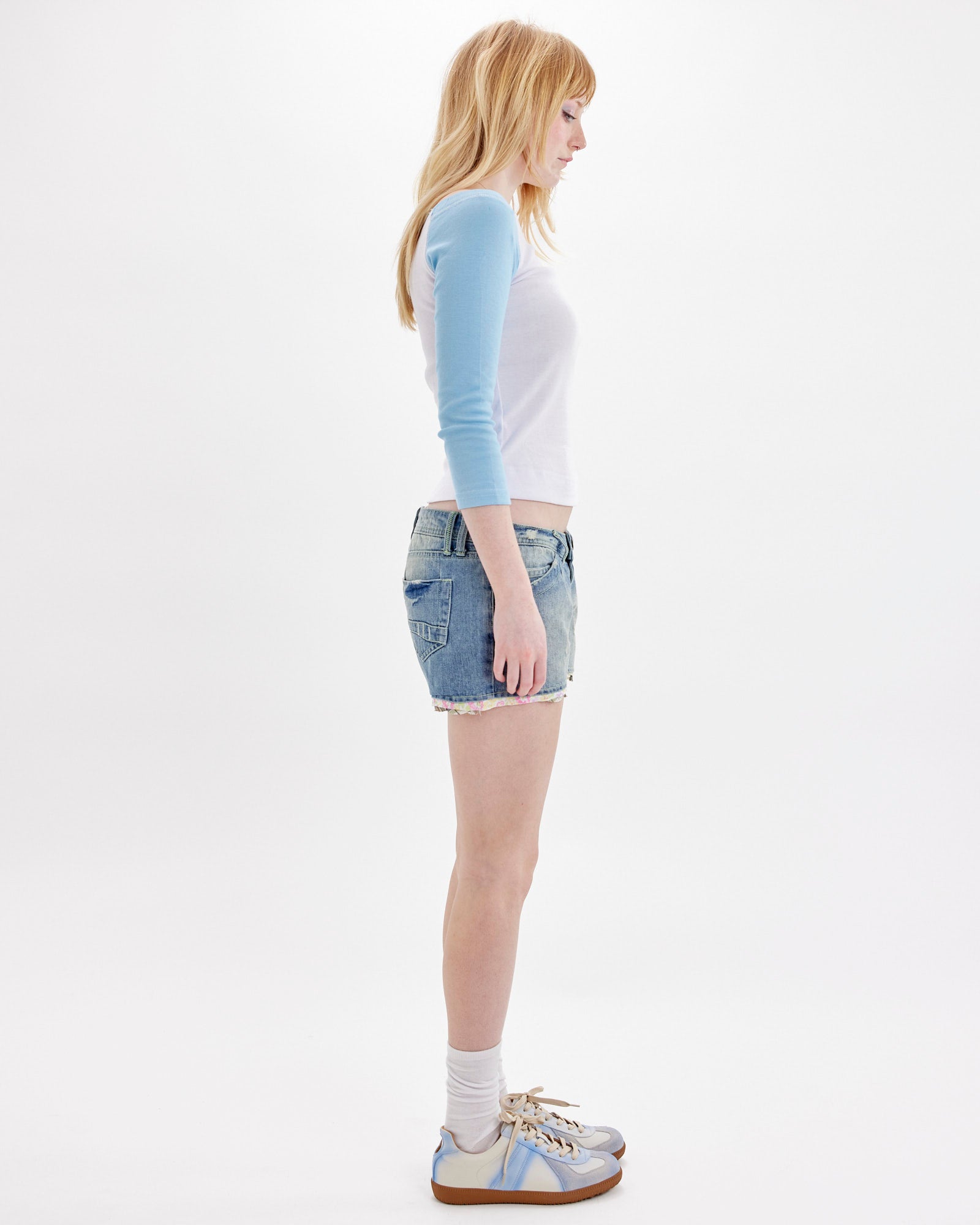 Sporty Contrast Jersey Top - Sky Blue