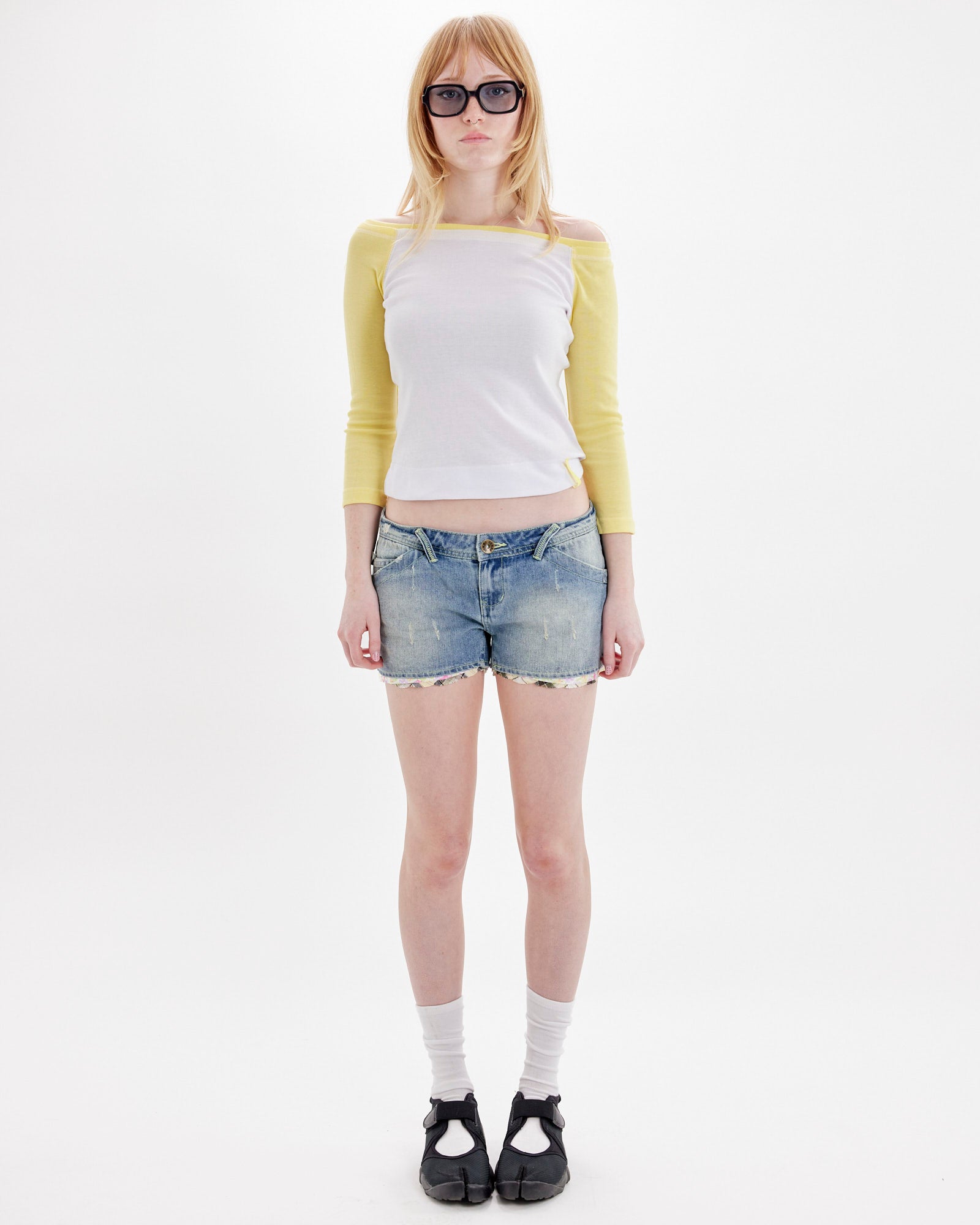 Sporty Contrast Jersey Top - Butter Yellow