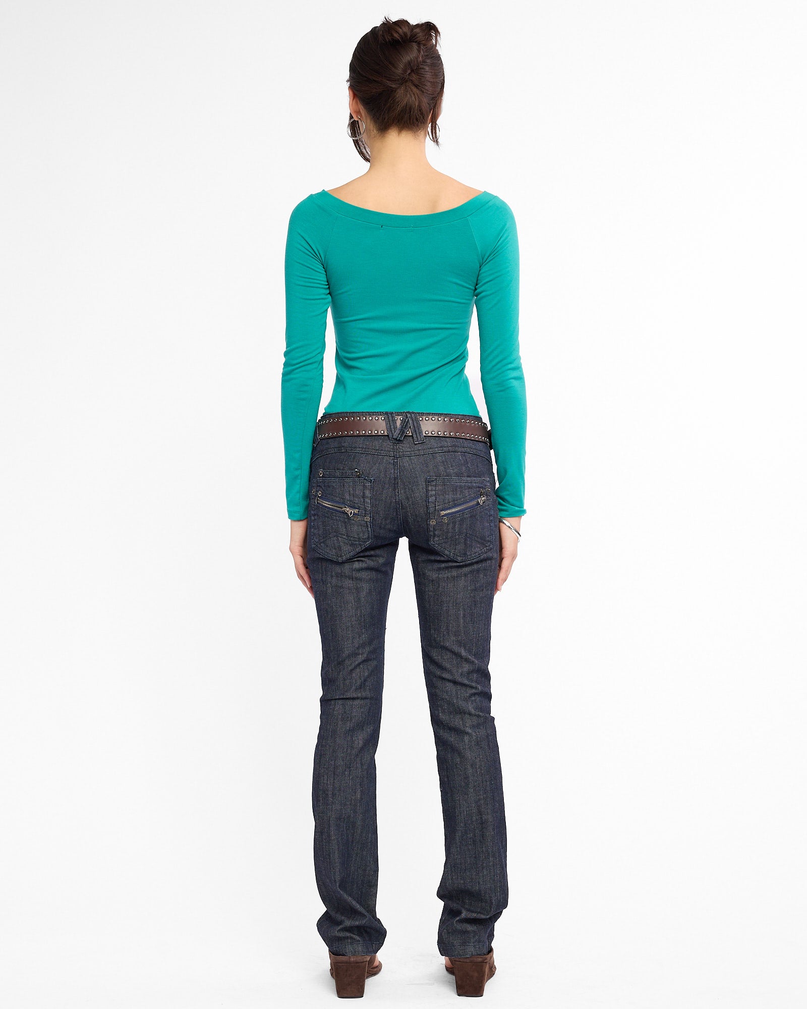 Boat Neck Long Sleeve Raglan - Jade