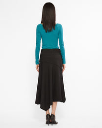 Boat Neck Long Sleeve Raglan - Turquoise