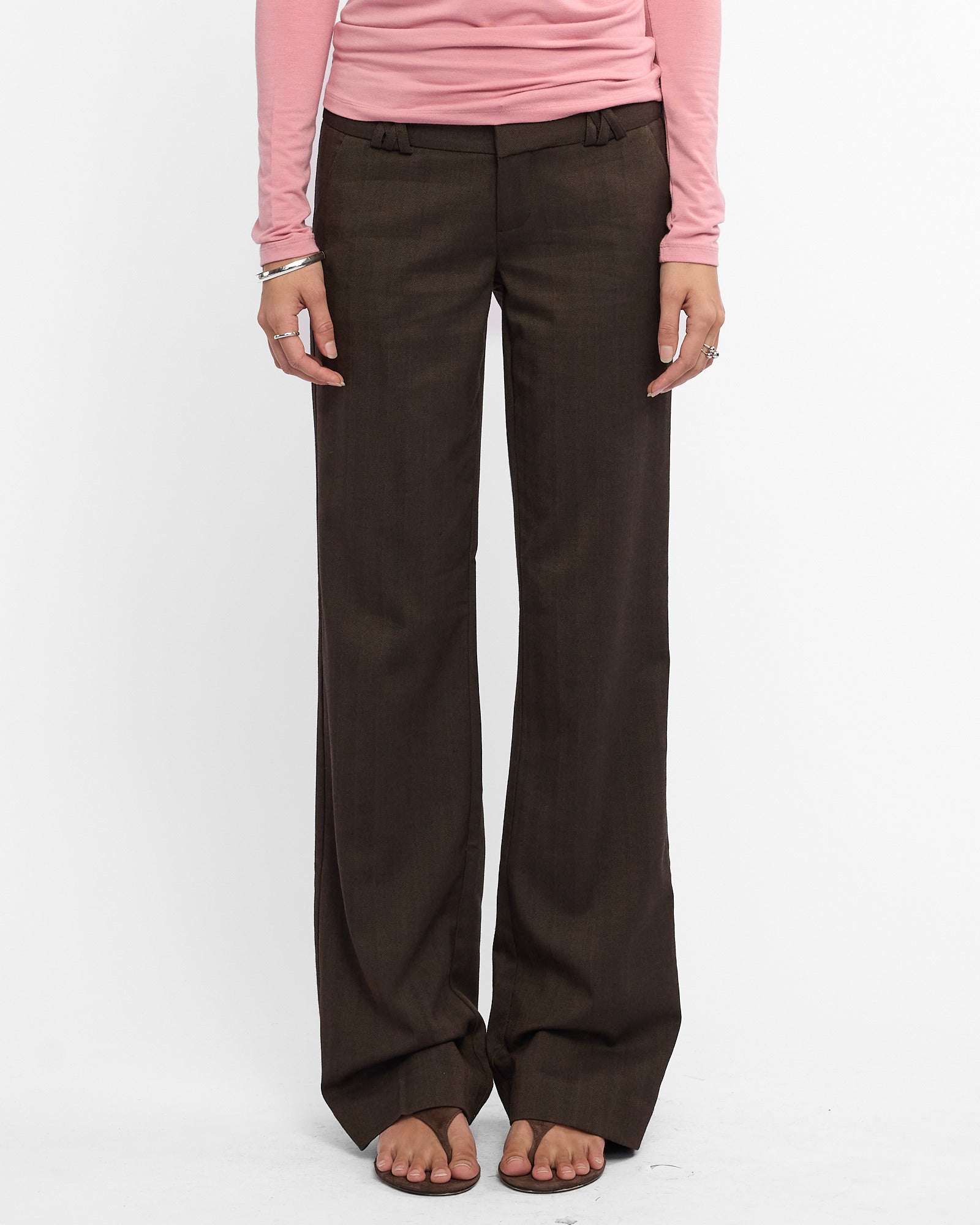 Crisscross Belted Lowrise Trousers