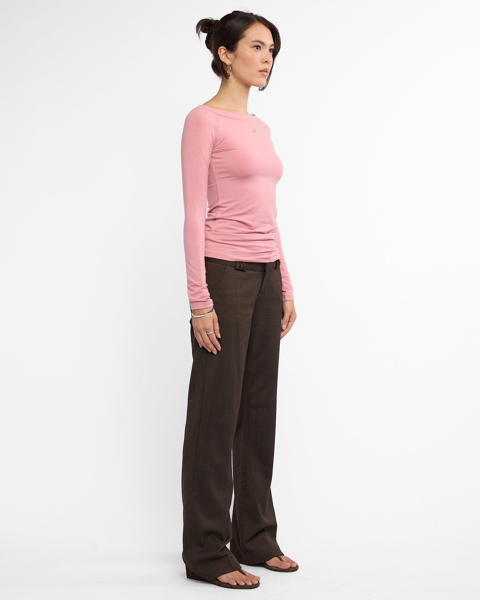 Crisscross Belted Lowrise Trousers