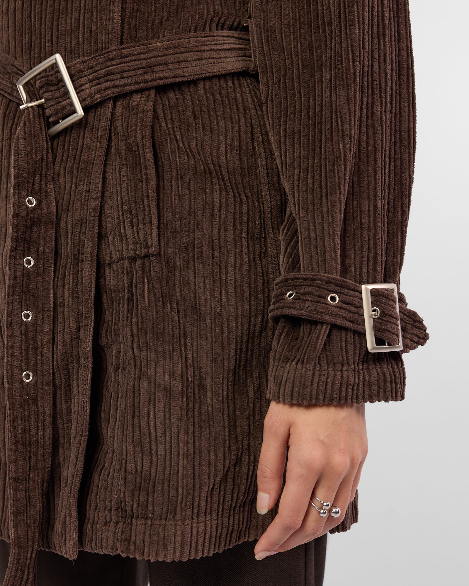 Belted Corduroy Jacket - Chocolate – Mei Mei Market