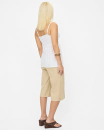 Low-rise Tailored Capri - Sand