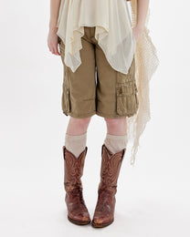 Low Rise Multi Pocket Cargo Jort