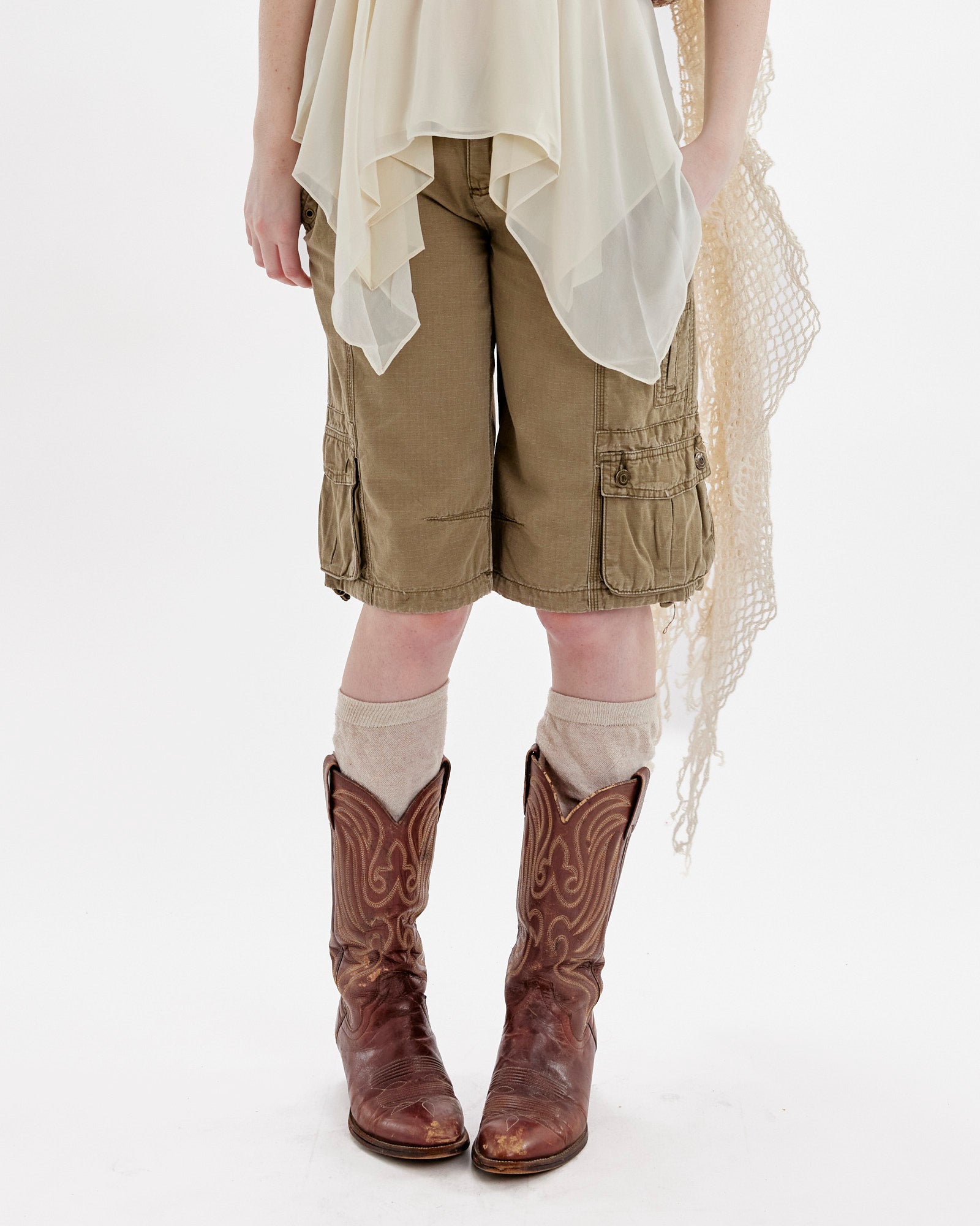 Low Rise Multi Pocket Cargo Jort