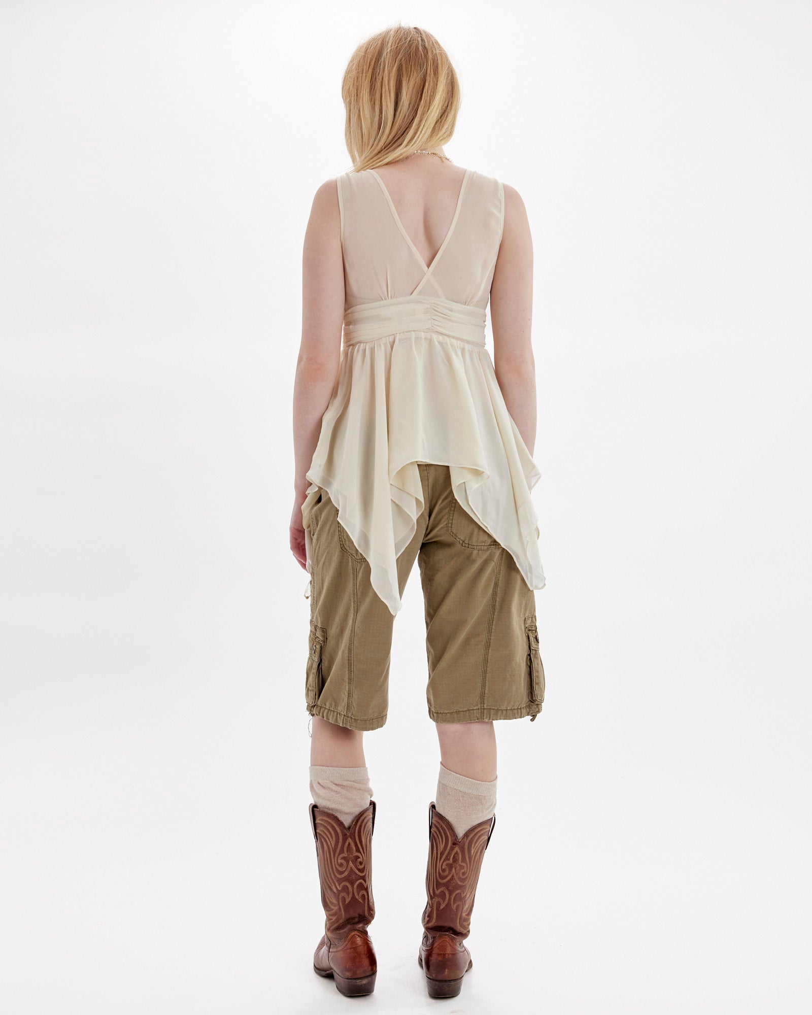 Waterfall Hem Babydoll Top