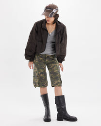 Multi Pocket Camo Cargo Shorts