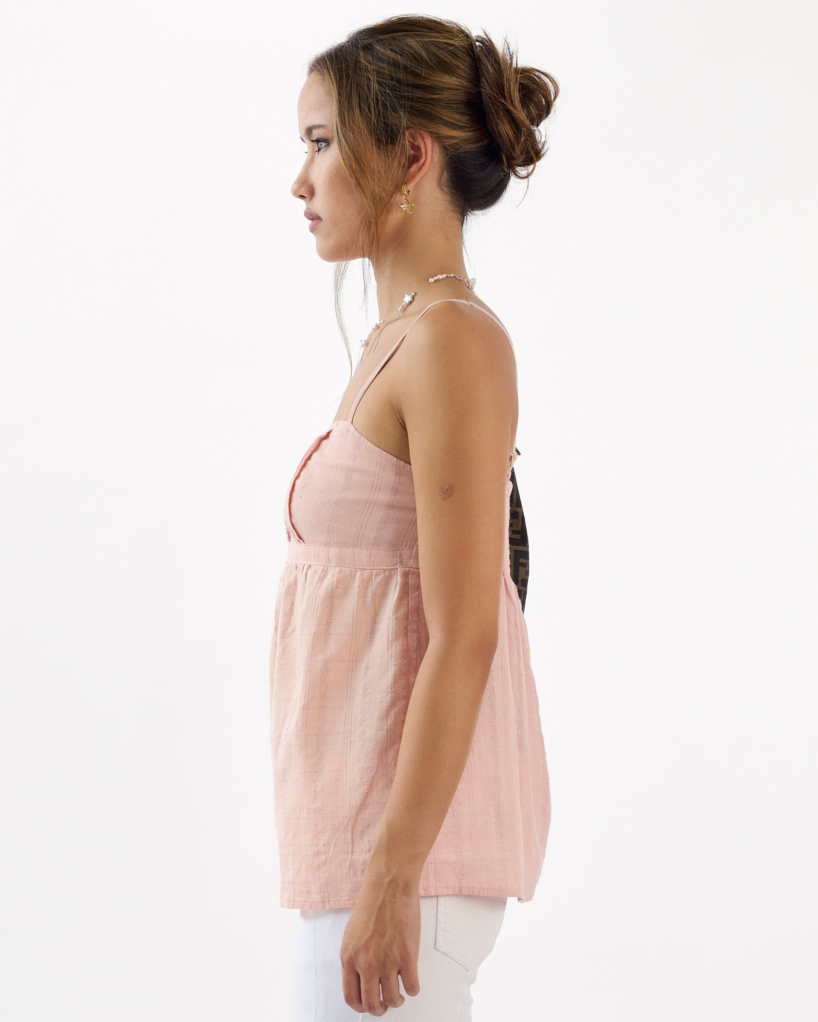 Gingham Plaid Cotton Cami - Blush