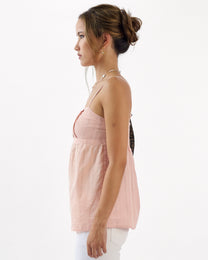 Gingham Plaid Cotton Cami - Blush