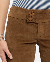 Cotton Corduroy Flare Pants - Caramel