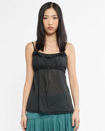 Babydoll Ribbon Tie Cami Top