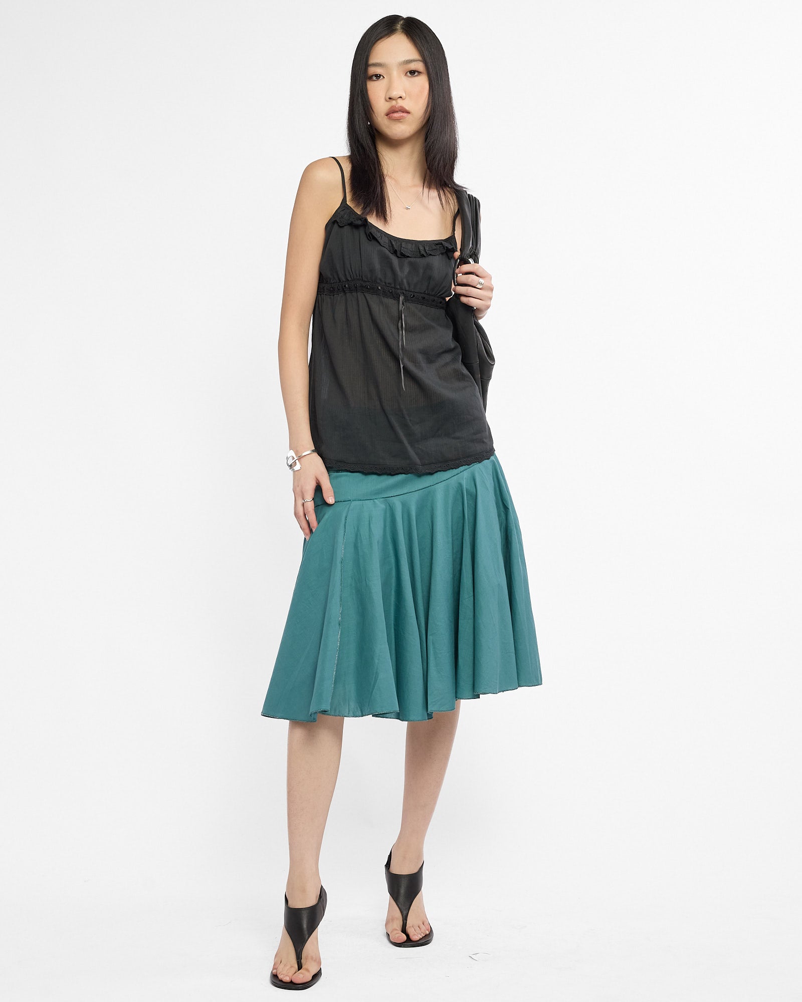 Babydoll Ribbon Tie Cami Top