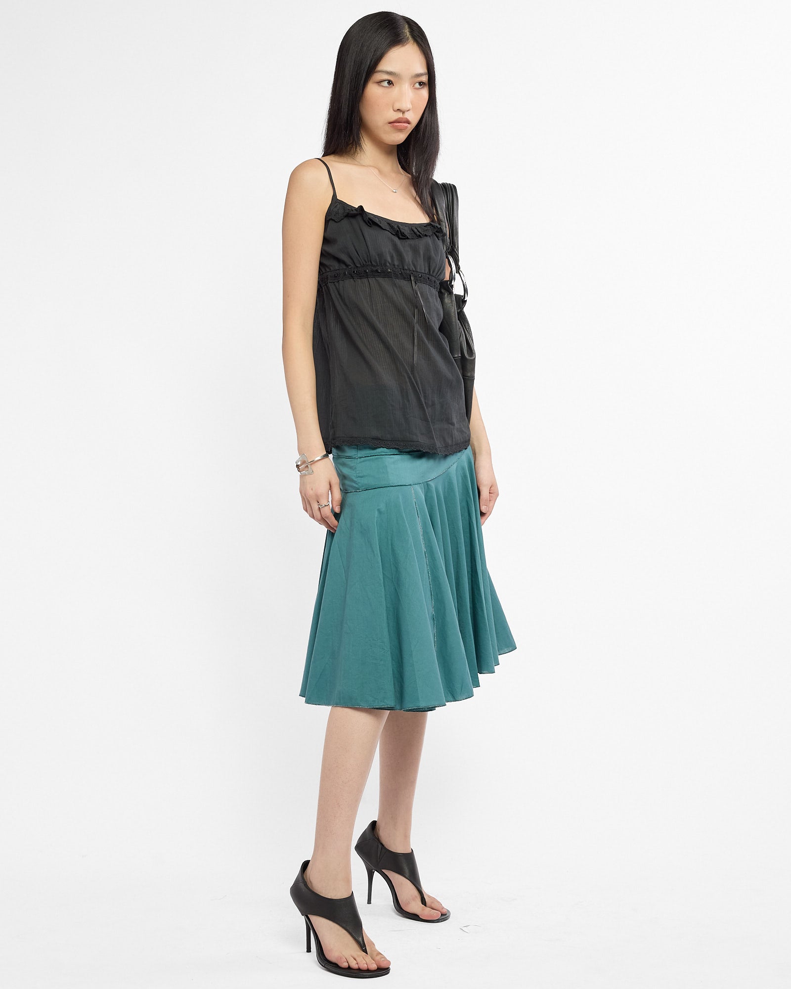 Panelled Midi Skirt - Turquoise