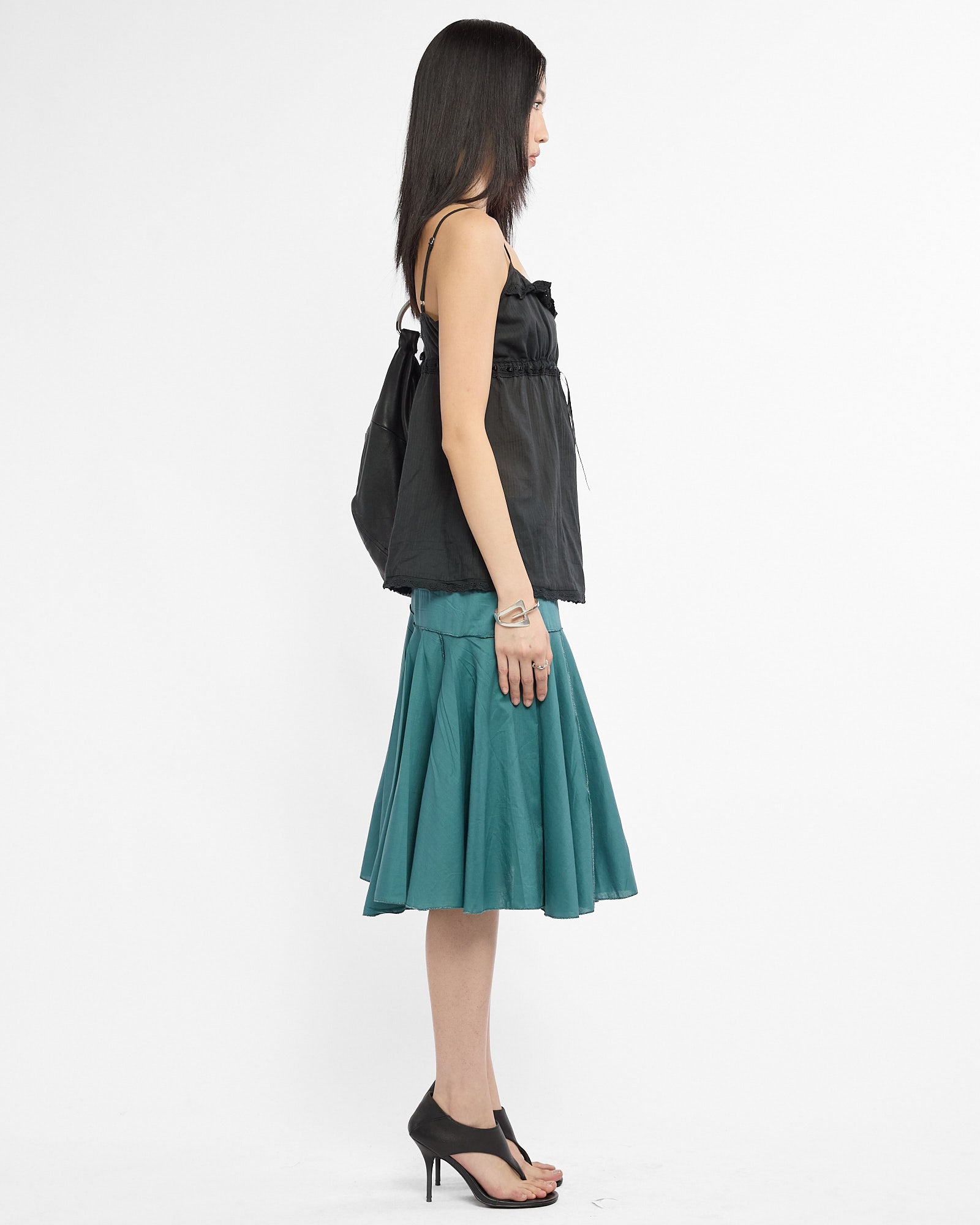 Panelled Midi Skirt - Turquoise