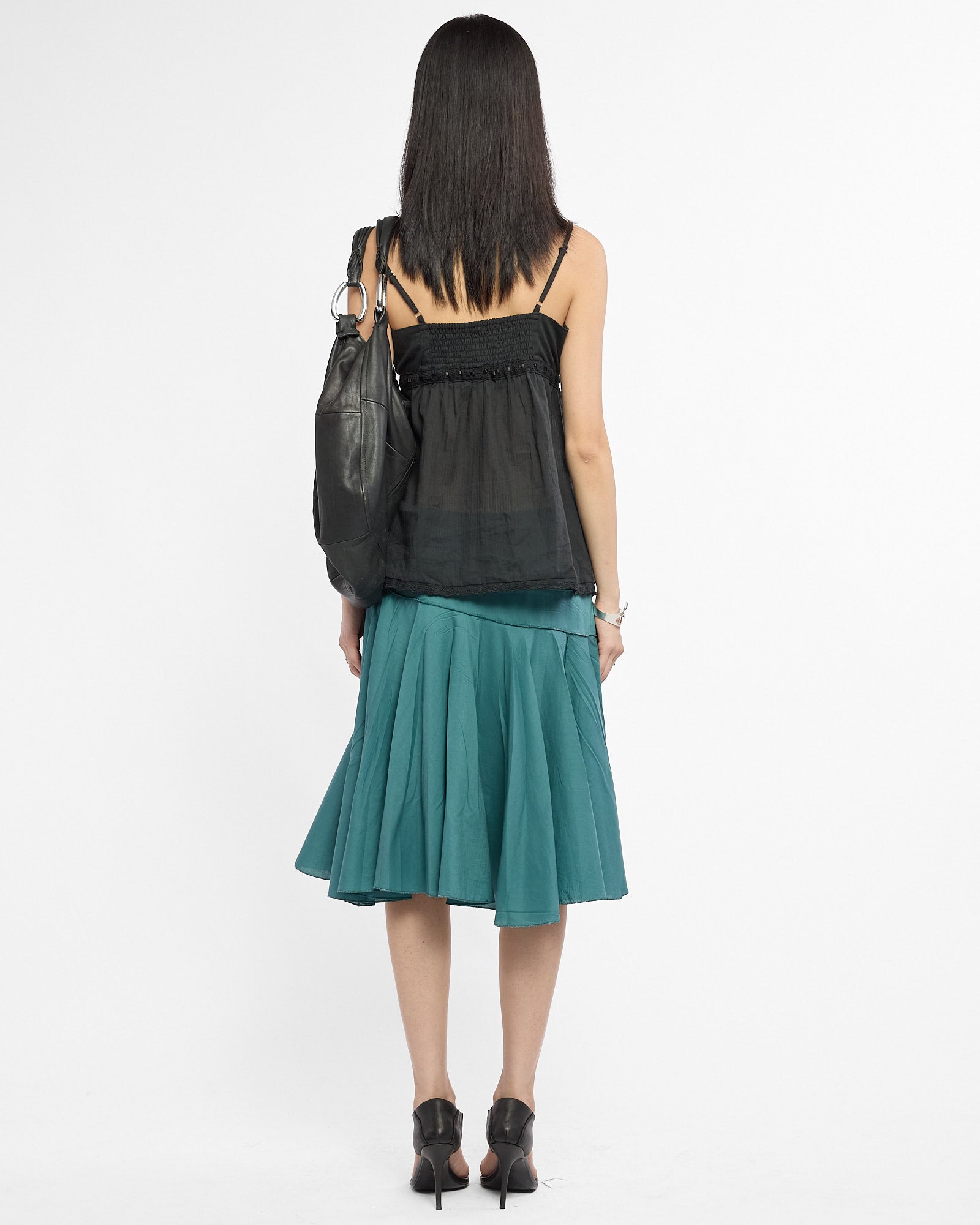Panelled Midi Skirt - Turquoise