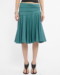 Panelled Midi Skirt - Turquoise