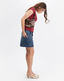 Denim Mini Big Button