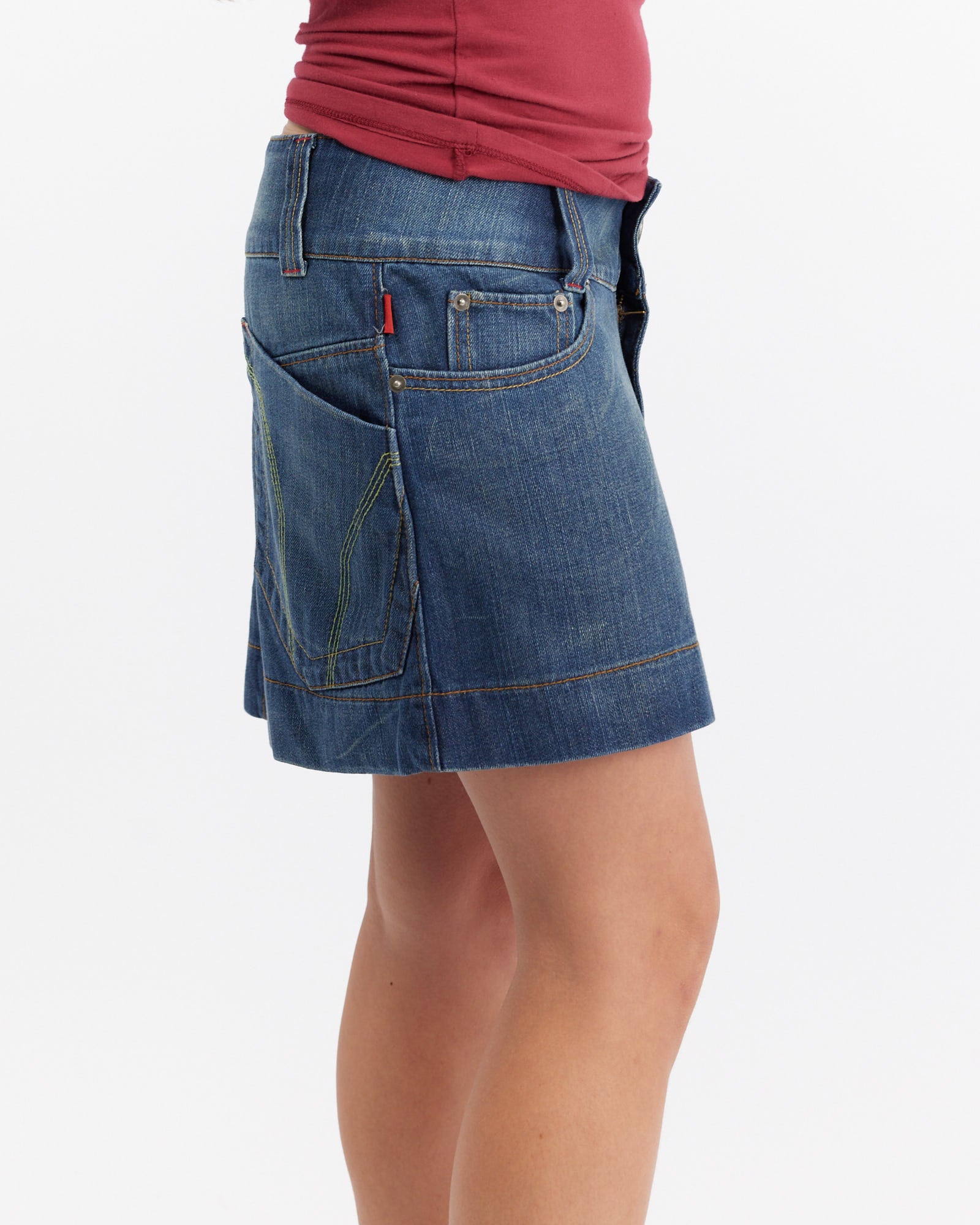 Denim Mini Big Button