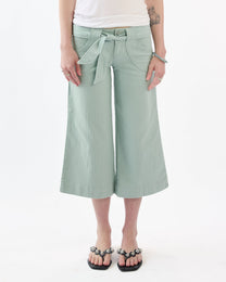 Belted 3/4 Wide Jorts - Teal