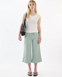Belted 3/4 Wide Jorts - Teal
