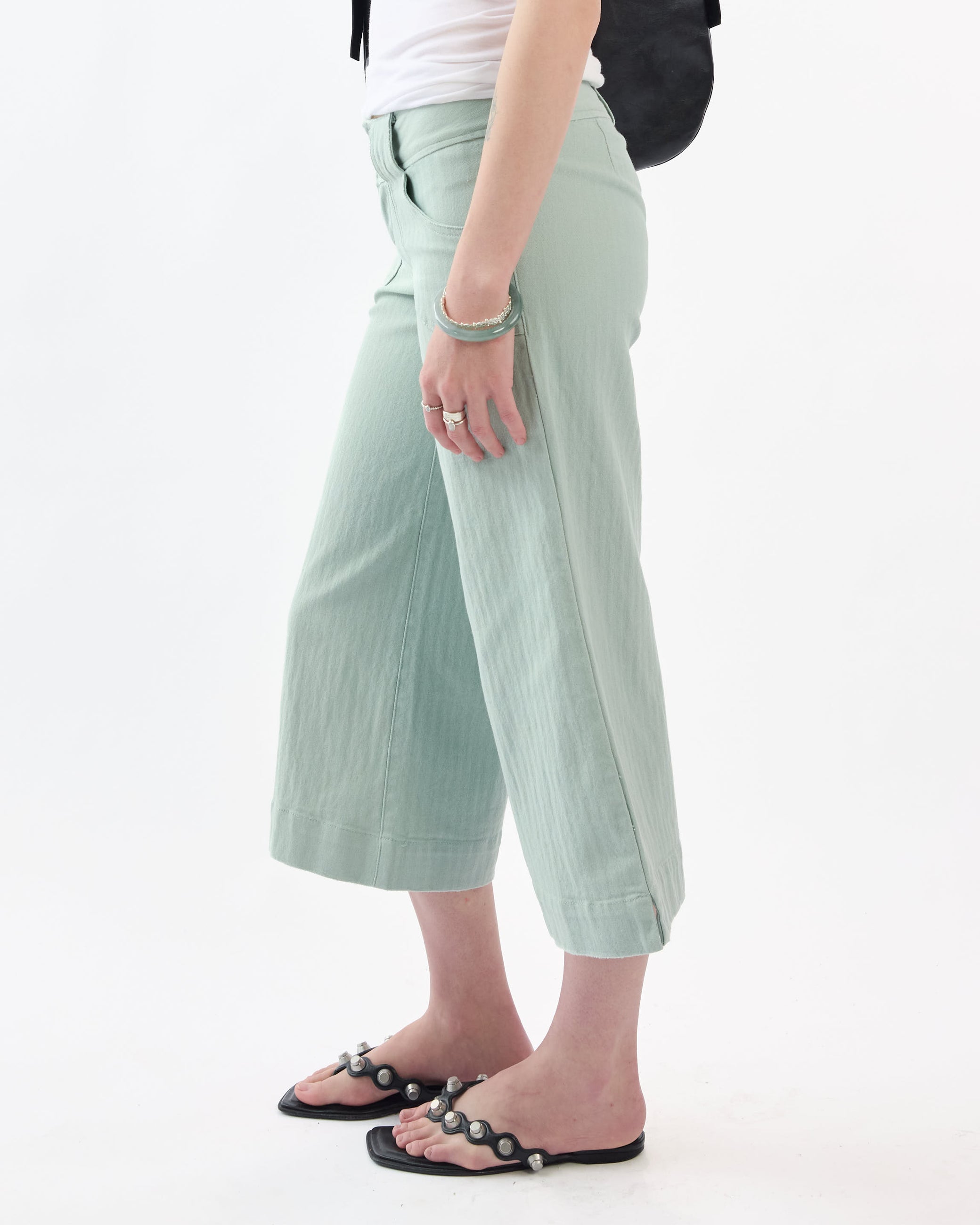 Belted 3/4 Wide Jorts - Teal