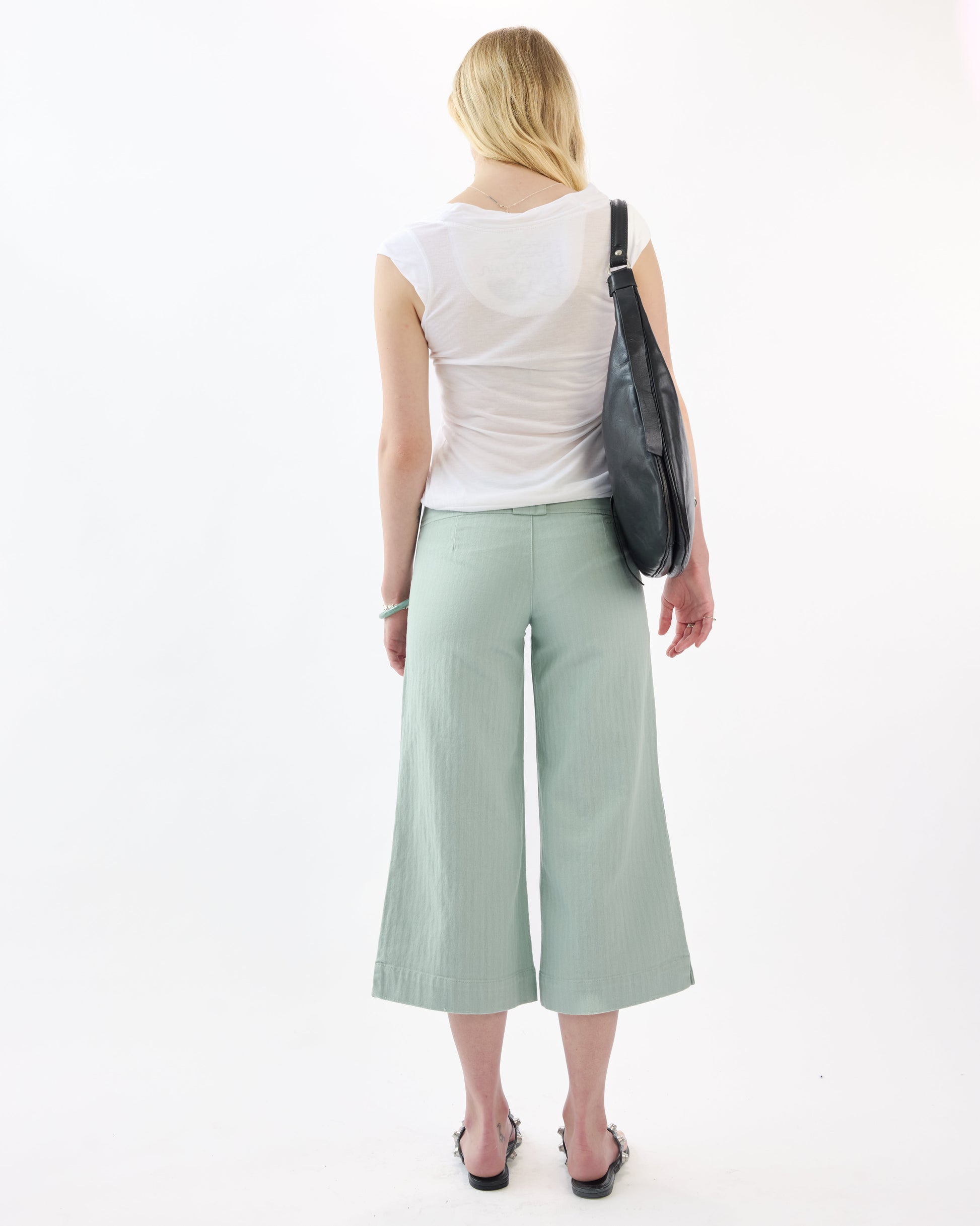 Belted 3/4 Wide Jorts - Teal