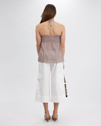 Wide Cotton Cargo Capris