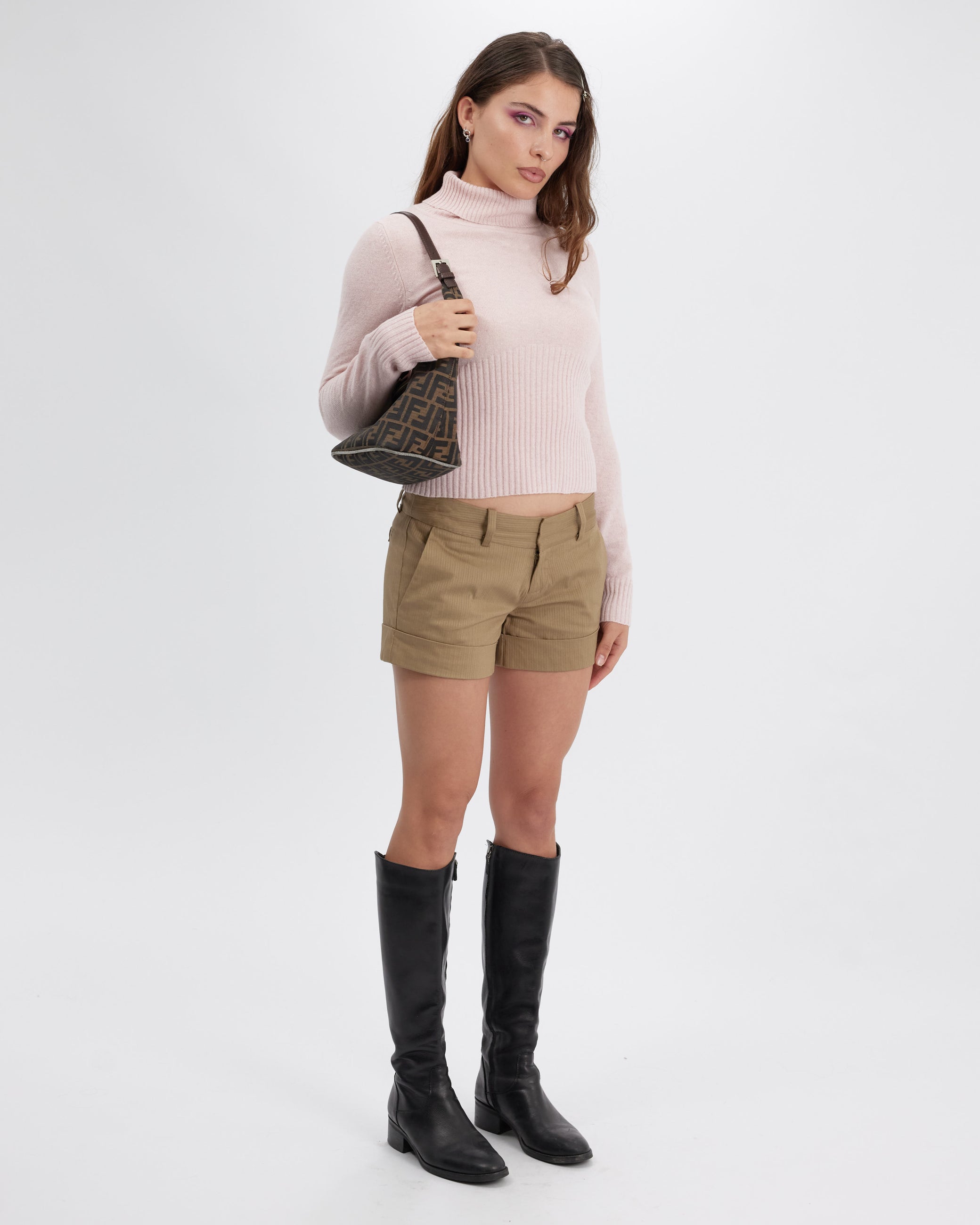 Ribbed Wool Blend Turtleneck