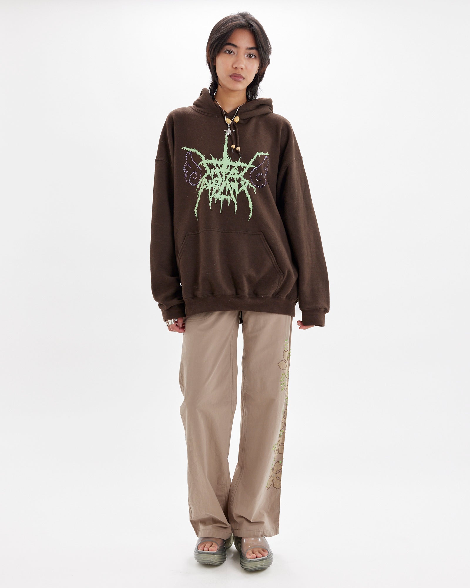 Sequin Cargo Pant - Latte